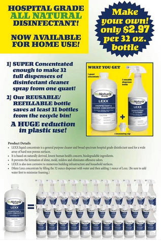 LEXX Disinfectant Quart -   makes 32 bottles